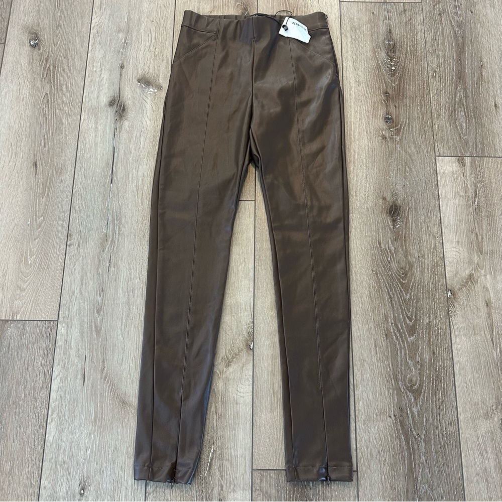 NWT Vici High Rise Faux Leather Pants Brown Leather Leggings Fall Trends XS